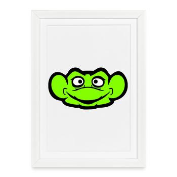 Frog Toad Smiles Funny Comic Happy Cool - Framed poster (27 × 37 cm) - white - Front
