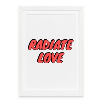 Typographie Radiate Love - Affiche encadrée (27 × 37 cm) - blanc - Devant