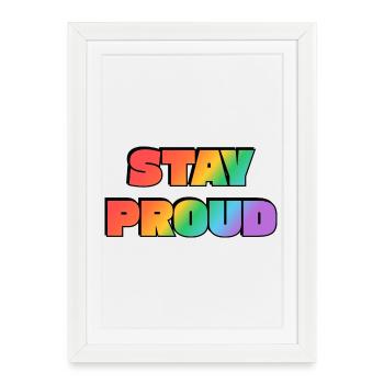 Stay Proud Rainbow Gradient - Framed poster (27 × 37 cm) - white - Front