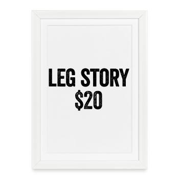 Leg Story 20 $ Amputé Drôle Un ampli de jambe - Affiche encadrée (27 × 37 cm) - blanc - Devant