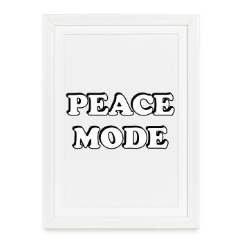 Mode Paix Typographie en gras Tee - Affiche encadrée (27 × 37 cm) - blanc - Devant