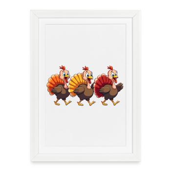 Bébé dinde de Thanksgiving - Affiche encadrée (27 × 37 cm) - blanc - Devant