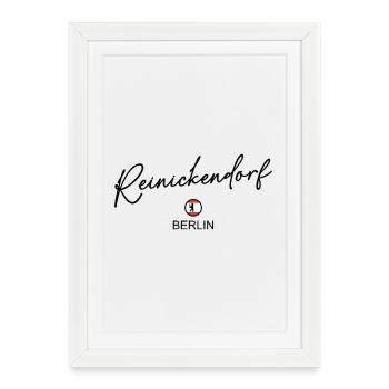 Reinickendorf - Berlin Flag - Berlin Bear - Framed poster (27 × 37 cm) - white - Front