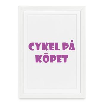 Bicycle in the Bargain – Text Design - Framed poster (27 × 37 cm) - white - Front
