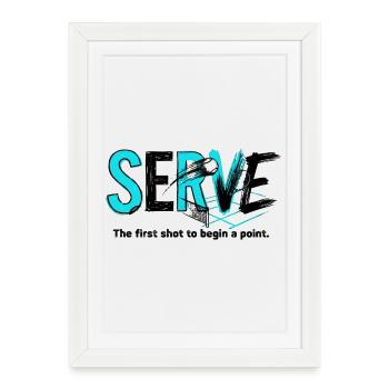 Tennis Serve Serve, Hoodie, T-shirt Merch - Framed poster (27 × 37 cm) - white - Front