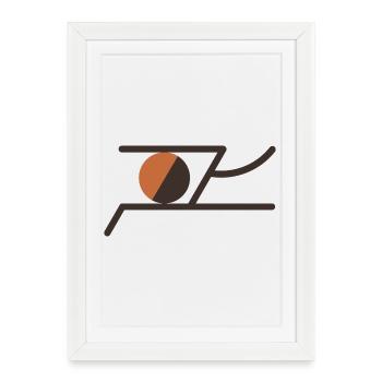 Abstract Geometric Balance Symbol – Line Art - Framed poster (27 × 37 cm) - white - Front