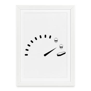Excès de vitesse - Affiche encadrée (27 × 37 cm) - blanc - Devant