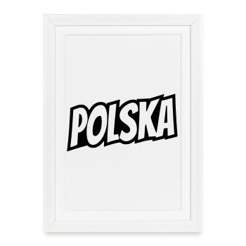 Polska - Poland Lettering - Framed poster (27 × 37 cm) - white - Front