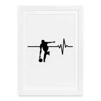 Le bowling, c’est ma vie, mon cœur batt, tout 9e - Affiche encadrée (27 × 37 cm) - blanc - Devant
