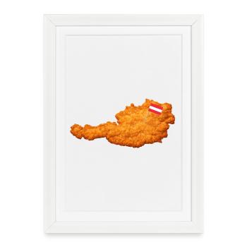 Schnitzel Autriche Form Food - Affiche encadrée (27 × 37 cm) - blanc - Devant