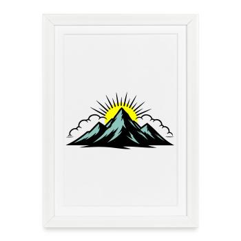 Mountains Clouds Peaks - Framed poster (27 × 37 cm) - white - Front