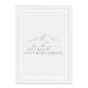 Hiking Mountains Trekking Hikers Outdoor Nature Forest - Framed poster (27 × 37 cm) - white - Front