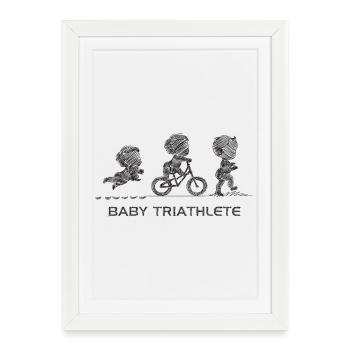 Petit Triathlète En Herbe - Affiche encadrée (27 × 37 cm) - blanc - Devant