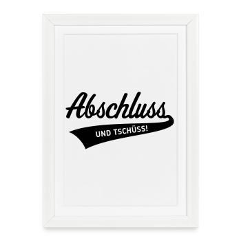 Conclusion – et au revoir ! (Remise des diplômes / Noir) - Affiche encadrée (27 × 37 cm) - blanc - Devant