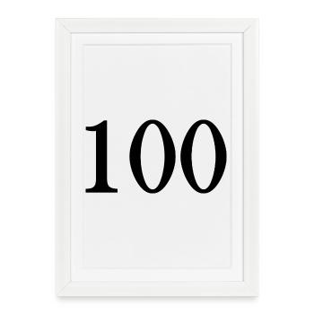 100. 100 YEARS. 100th ANNIVERSARY. BIRTHDAY 100 - Framed poster (27 × 37 cm) - white - Front