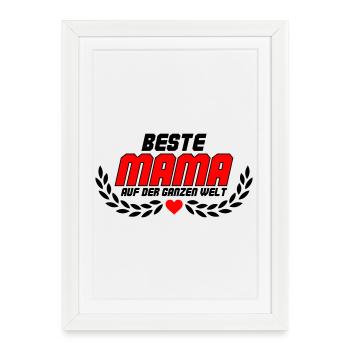 Meilleure maman du monde - Affiche encadrée (27 × 37 cm) - blanc - Devant