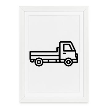 camion - Affiche encadrée (27 × 37 cm) - blanc - Devant