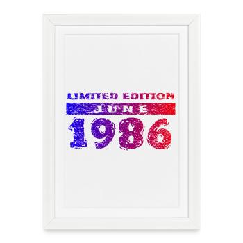 40th Birthday Limited Edition 06/1986 - Framed poster (27 × 37 cm) - white - Front