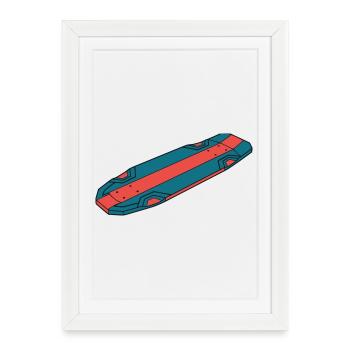 Cool Skateboard Deck Streetwear - Framed poster (27 × 37 cm) - white - Front