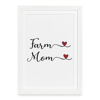 Maman de la ferme - Affiche encadrée (27 × 37 cm) - blanc - Devant