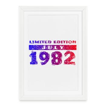 44th Birthday Limited Edition 07/1982 - Framed poster (27 × 37 cm) - white - Front