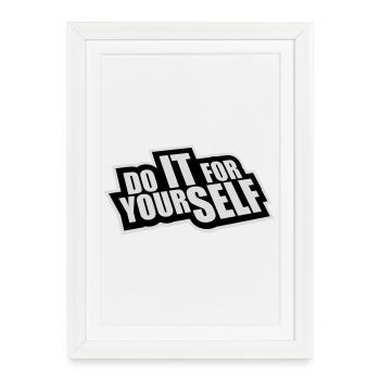 Citation inspirante sur l’amour de soi « Faites-le pour vous-même » - Affiche encadrée (27 × 37 cm) - blanc - Devant