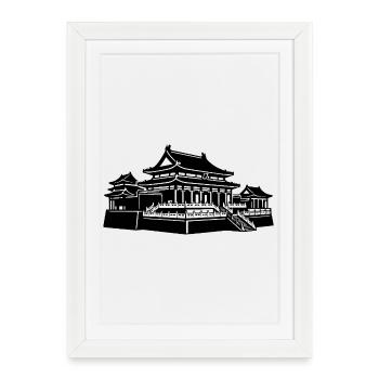 Cité interdite, Palais Impérial de Pékin - Affiche encadrée (27 × 37 cm) - blanc - Devant