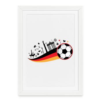 Germany Football Fan Design – Black Red Gold - Framed poster (27 × 37 cm) - white - Front