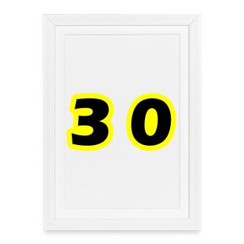 Symbole de 30 chiffres - Affiche encadrée (27 × 37 cm) - blanc - Devant