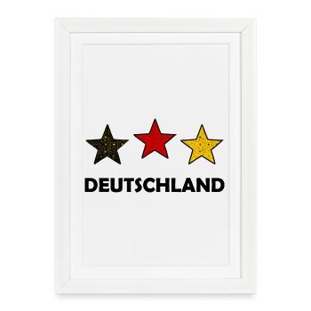 Drei farbige Sterne Deutschland - Gerahmtes Poster (27 × 37 cm) - Weiß - Vorne