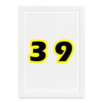 39 Symbole numérique - Affiche encadrée (27 × 37 cm) - blanc - Devant