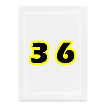 36 Symbole numérique - Affiche encadrée (27 × 37 cm) - blanc - Devant