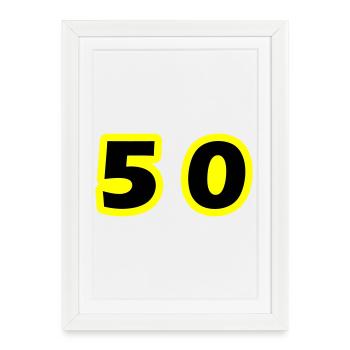 Symbole de 50 chiffres - Affiche encadrée (27 × 37 cm) - blanc - Devant