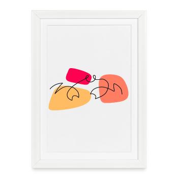 Lineart crab with color background - Framed poster (27 × 37 cm) - white - Front