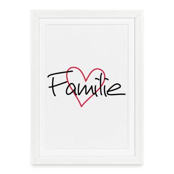 Famille coeur amour communauté cohésion - Affiche encadrée (27 × 37 cm) - blanc - Devant