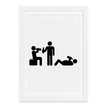 boozy alcohol vodka beer drunk drinking - Affiche encadrée (27 × 37 cm) - blanc - Devant