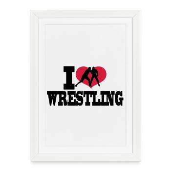 wrestling sports - Framed poster (27 × 37 cm) - white - Front