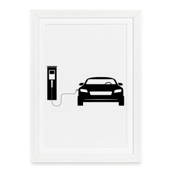 Charging station - Framed poster (27 × 37 cm) - white - Front