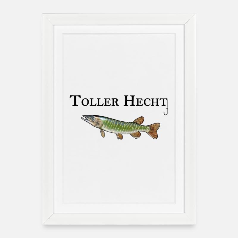 Great pike - Framed poster (27 × 37 cm) - white
