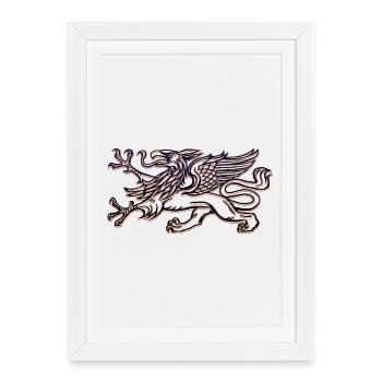 Le griffon de Rostock en 3D - Affiche encadrée (27 × 37 cm) - blanc - Devant