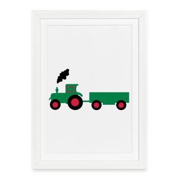 tractor anhaenger - Framed poster (27 × 37 cm) - white - Front