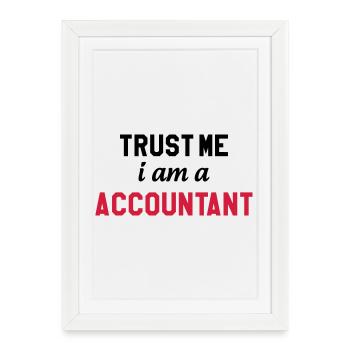 comptable / comptabilité / argent / Finance / Euro - Affiche encadrée (27 × 37 cm) - blanc - Devant