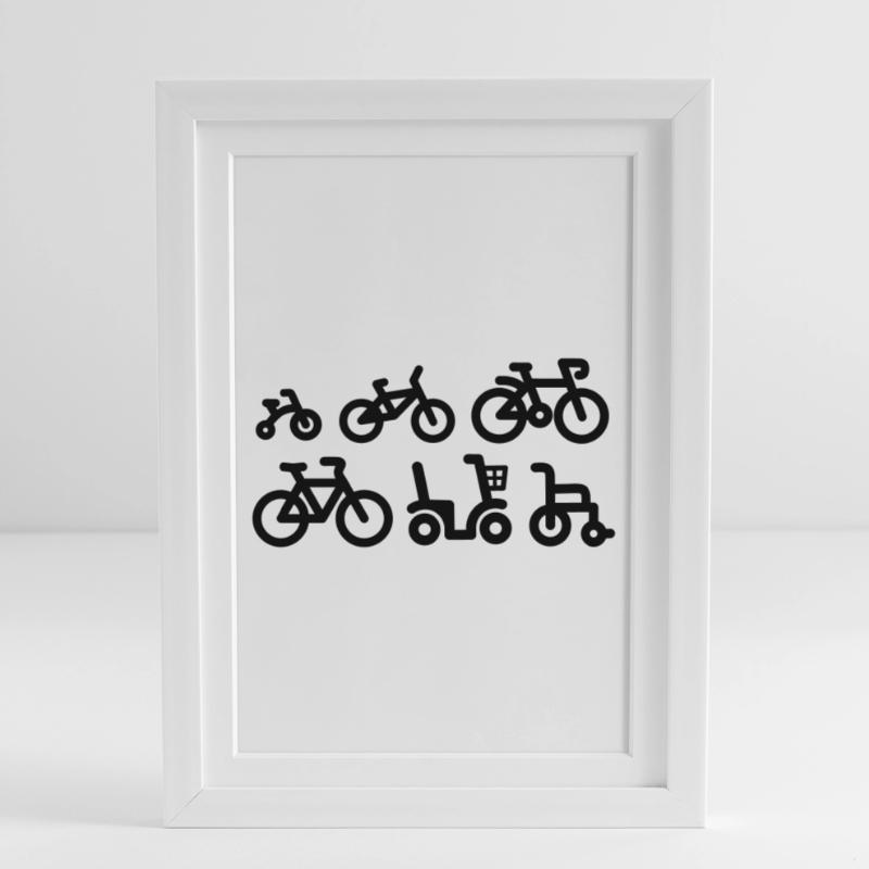 Evolution vélo de course cyclisme vélo de course Affiche encadrée (27 × 37 cm)