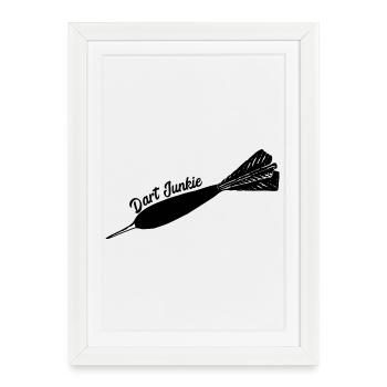 Fléchettes, fléchettes, fléchettes, t-shirt de fléchettes, chemise de fléchettes - Affiche encadrée (27 × 37 cm) - blanc - Devant
