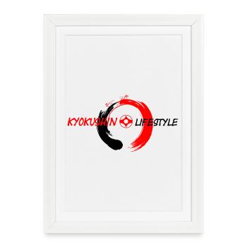 enso zen circle rouge noir Kyokushin lifestyle - Affiche encadrée (27 × 37 cm) - blanc - Devant