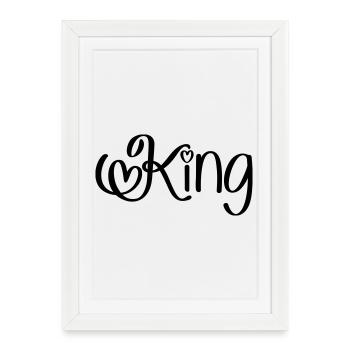 King with heart - Framed poster (27 × 37 cm) - white - Front