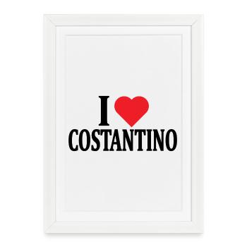 T-shirt J’adore Costantino t-shirt idée cadeau - Affiche encadrée (27 × 37 cm) - blanc - Devant