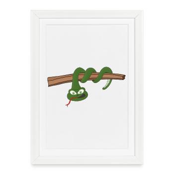 Un serpent suspendu - Affiche encadrée (27 × 37 cm) - blanc - Devant