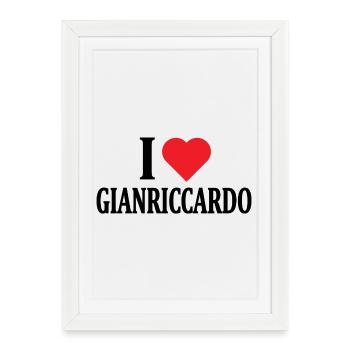 t-shirt I love Gianriccardo t-shirt gift idea - Framed poster (27 × 37 cm) - white - Front