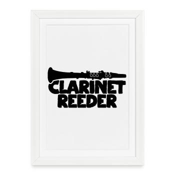 Embouchure de clarinette - Affiche encadrée (27 × 37 cm) - blanc - Devant